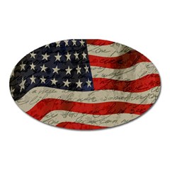 Vintage American Flag Oval Magnet by Valentinaart