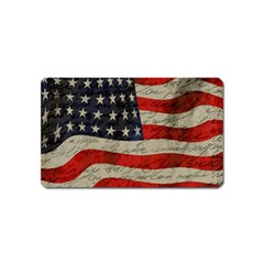 Vintage American Flag Magnet (name Card) by Valentinaart