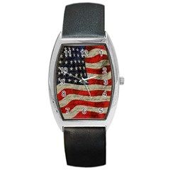 Vintage American Flag Barrel Style Metal Watch by Valentinaart