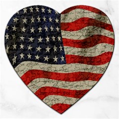 Vintage American Flag Jigsaw Puzzle (heart)