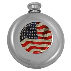 Vintage American Flag Round Hip Flask (5 Oz)