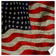 Vintage American Flag Canvas 16  X 16   by Valentinaart