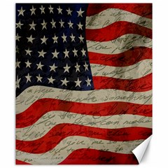 Vintage American Flag Canvas 20  X 24   by Valentinaart