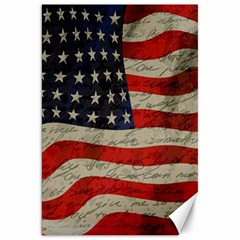 Vintage American Flag Canvas 20  X 30  