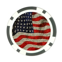 Vintage American Flag Poker Chip Card Guard by Valentinaart