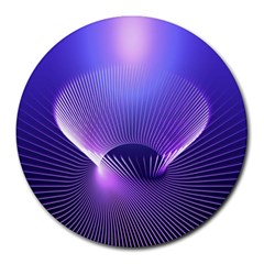 Abstract Fractal 3d Purple Artistic Pattern Line Round Mousepads