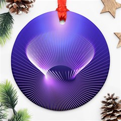 Abstract Fractal 3d Purple Artistic Pattern Line Ornament (round)