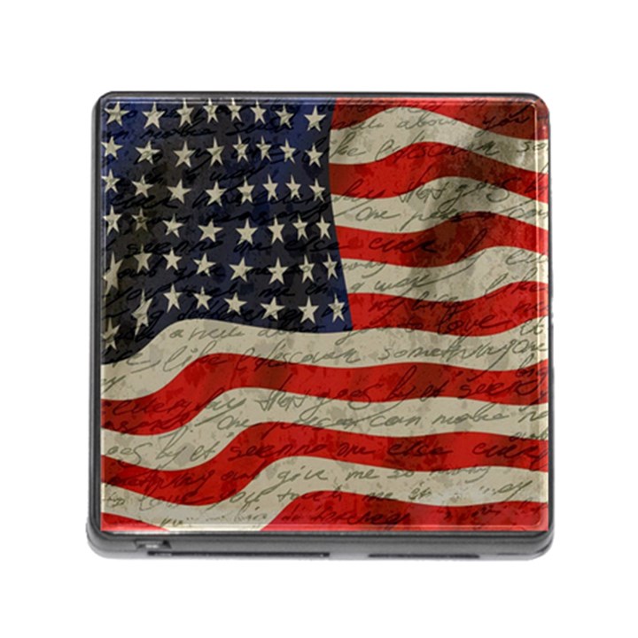 Vintage American flag Memory Card Reader (Square)