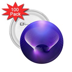 Abstract Fractal 3d Purple Artistic Pattern Line 2 25  Buttons (100 Pack) 