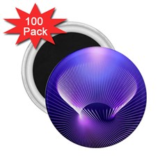 Abstract Fractal 3d Purple Artistic Pattern Line 2 25  Magnets (100 Pack) 