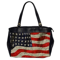 Vintage American Flag Office Handbags (2 Sides)  by Valentinaart