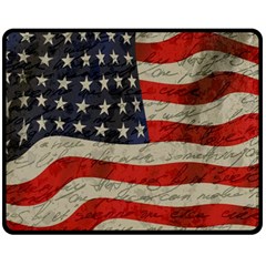 Vintage American Flag Fleece Blanket (medium) 