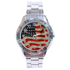 Vintage American Flag Stainless Steel Analogue Watch