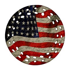 Vintage American Flag Ornament (round Filigree)