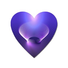 Abstract Fractal 3d Purple Artistic Pattern Line Heart Magnet