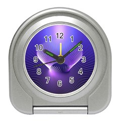 Abstract Fractal 3d Purple Artistic Pattern Line Travel Alarm Clocks