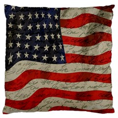 Vintage American Flag Large Cushion Case (two Sides) by Valentinaart