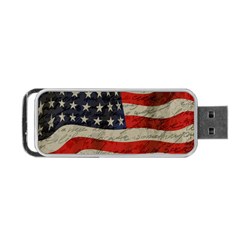 Vintage American Flag Portable Usb Flash (one Side)