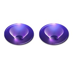 Abstract Fractal 3d Purple Artistic Pattern Line Cufflinks (oval) by Simbadda