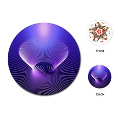 Abstract Fractal 3d Purple Artistic Pattern Line Playing Cards (round)  by Simbadda