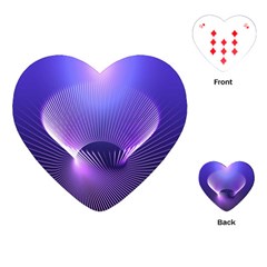 Abstract Fractal 3d Purple Artistic Pattern Line Playing Cards (heart) 