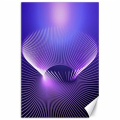 Abstract Fractal 3d Purple Artistic Pattern Line Canvas 24  X 36  by Simbadda