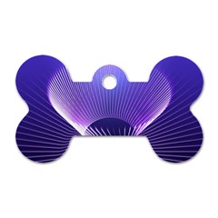 Abstract Fractal 3d Purple Artistic Pattern Line Dog Tag Bone (two Sides)