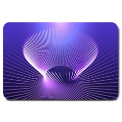 Abstract Fractal 3d Purple Artistic Pattern Line Large Doormat  by Simbadda