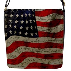 Vintage American Flag Flap Messenger Bag (s) by Valentinaart