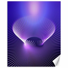 Abstract Fractal 3d Purple Artistic Pattern Line Canvas 11  X 14  