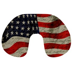 Vintage American Flag Travel Neck Pillows by Valentinaart