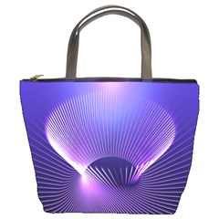 Abstract Fractal 3d Purple Artistic Pattern Line Bucket Bags by Simbadda