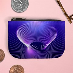 Abstract Fractal 3d Purple Artistic Pattern Line Mini Coin Purses by Simbadda