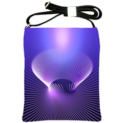 Abstract Fractal 3d Purple Artistic Pattern Line Shoulder Sling Bags by Simbadda