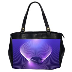 Abstract Fractal 3d Purple Artistic Pattern Line Office Handbags (2 Sides)  by Simbadda