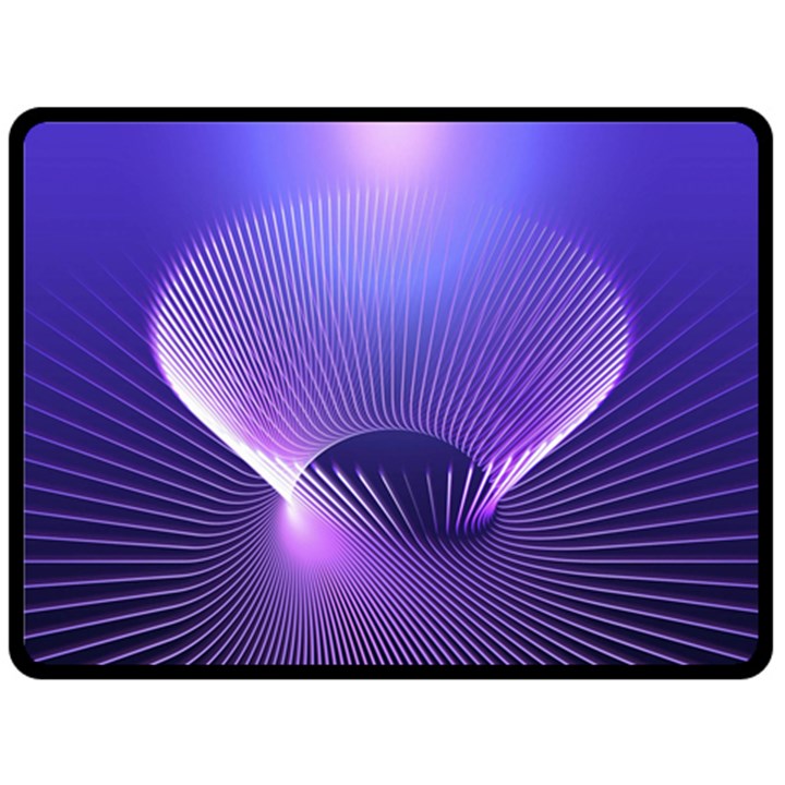 Abstract Fractal 3d Purple Artistic Pattern Line Fleece Blanket (Large) 