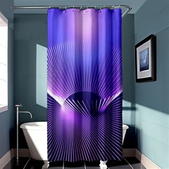 Abstract Fractal 3d Purple Artistic Pattern Line Shower Curtain 36  X 72  (stall) 