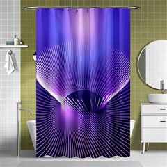 Abstract Fractal 3d Purple Artistic Pattern Line Shower Curtain 48  X 72  (small) 