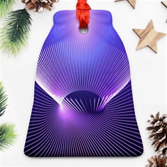 Abstract Fractal 3d Purple Artistic Pattern Line Ornament (bell)