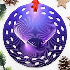 Abstract Fractal 3d Purple Artistic Pattern Line Round Filigree Ornament (two Sides)