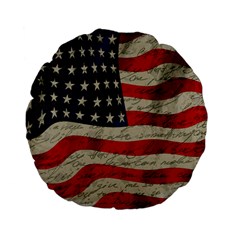 Vintage American Flag Standard 15  Premium Flano Round Cushions