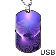 Abstract Fractal 3d Purple Artistic Pattern Line Dog Tag Usb Flash (two Sides)