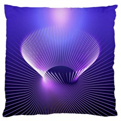 Abstract Fractal 3d Purple Artistic Pattern Line Large Cushion Case (one Side)