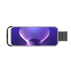 Abstract Fractal 3d Purple Artistic Pattern Line Portable Usb Flash (one Side)