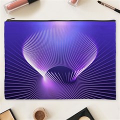 Abstract Fractal 3d Purple Artistic Pattern Line Cosmetic Bag (xxxl)  by Simbadda