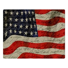 Vintage American Flag Double Sided Flano Blanket (large)  by Valentinaart