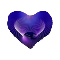 Abstract Fractal 3d Purple Artistic Pattern Line Standard 16  Premium Heart Shape Cushions