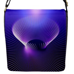 Abstract Fractal 3d Purple Artistic Pattern Line Flap Messenger Bag (s)