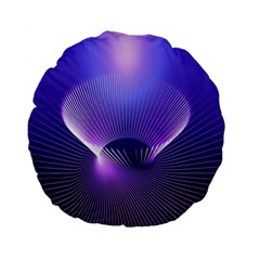 Abstract Fractal 3d Purple Artistic Pattern Line Standard 15  Premium Flano Round Cushions by Simbadda