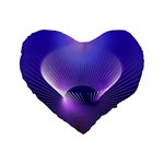 Abstract Fractal 3d Purple Artistic Pattern Line Standard 16  Premium Flano Heart Shape Cushions Front